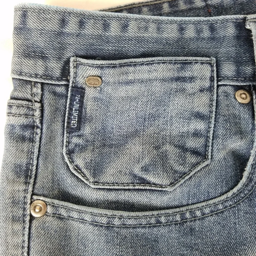 Ecko Unltd 72+‎ Jeans Mens 42x32 Blue Denim Loose Hip Hop Y2K Actual W42xL30 VTG